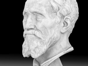 Michelangelo Buonarroti head sculpture Modelo 3D