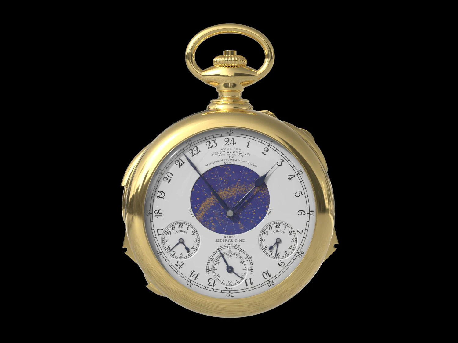 Patek Philippe Henry Graves Supercomplication 3D Model .c4d .max .obj .3ds .fbx .stl .blend 