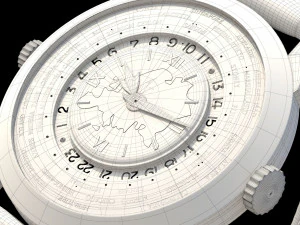 Patek Philippe Two Crown World time 2523 3D Model