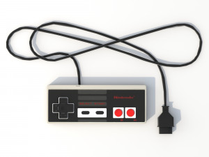 NES controller lowpoly 3D मॉडल