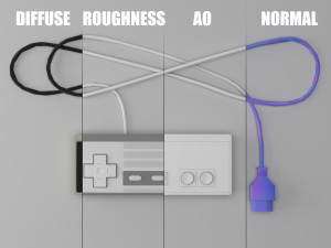 NES controller lowpoly 3D मॉडल