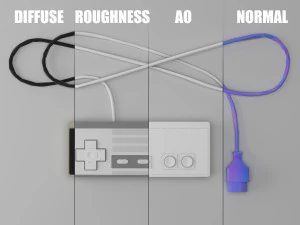 NES 컨트롤러 대표성 3D 모델