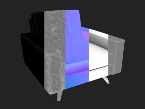 Kursi berlengan 20 Model 3D