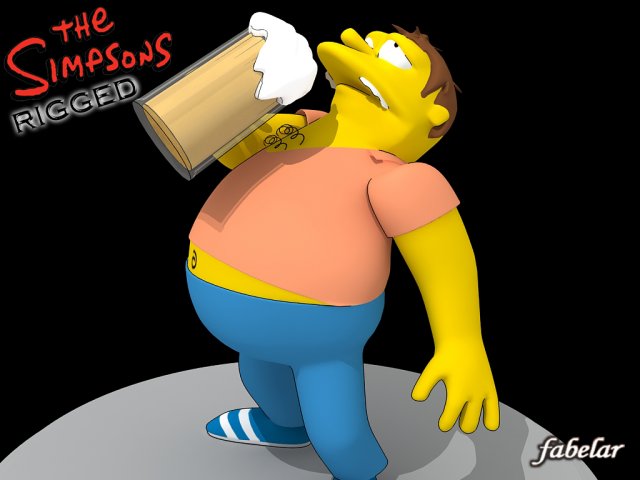 barney gumble rigged 3D Model .c4d .max .obj .3ds .fbx .stl .blend 