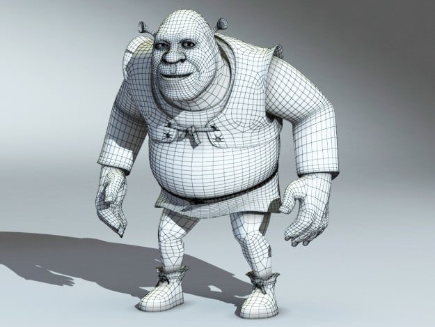 Shrek rigged 10 3D Model in Monster 3DExport