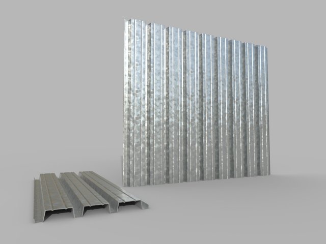 Corrugated galvanized sheets 1 Modelo 3D .c4d .max .obj .3ds .fbx .stl .blend 