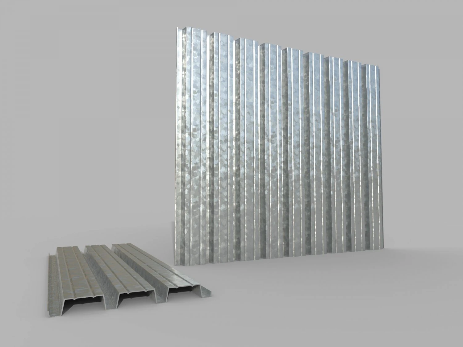 Corrugated galvanized sheets 1 3D Model .c4d .max .obj .3ds .fbx .stl .blend 