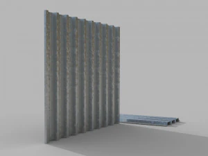 Corrugated galvanized sheets 1 3D Model