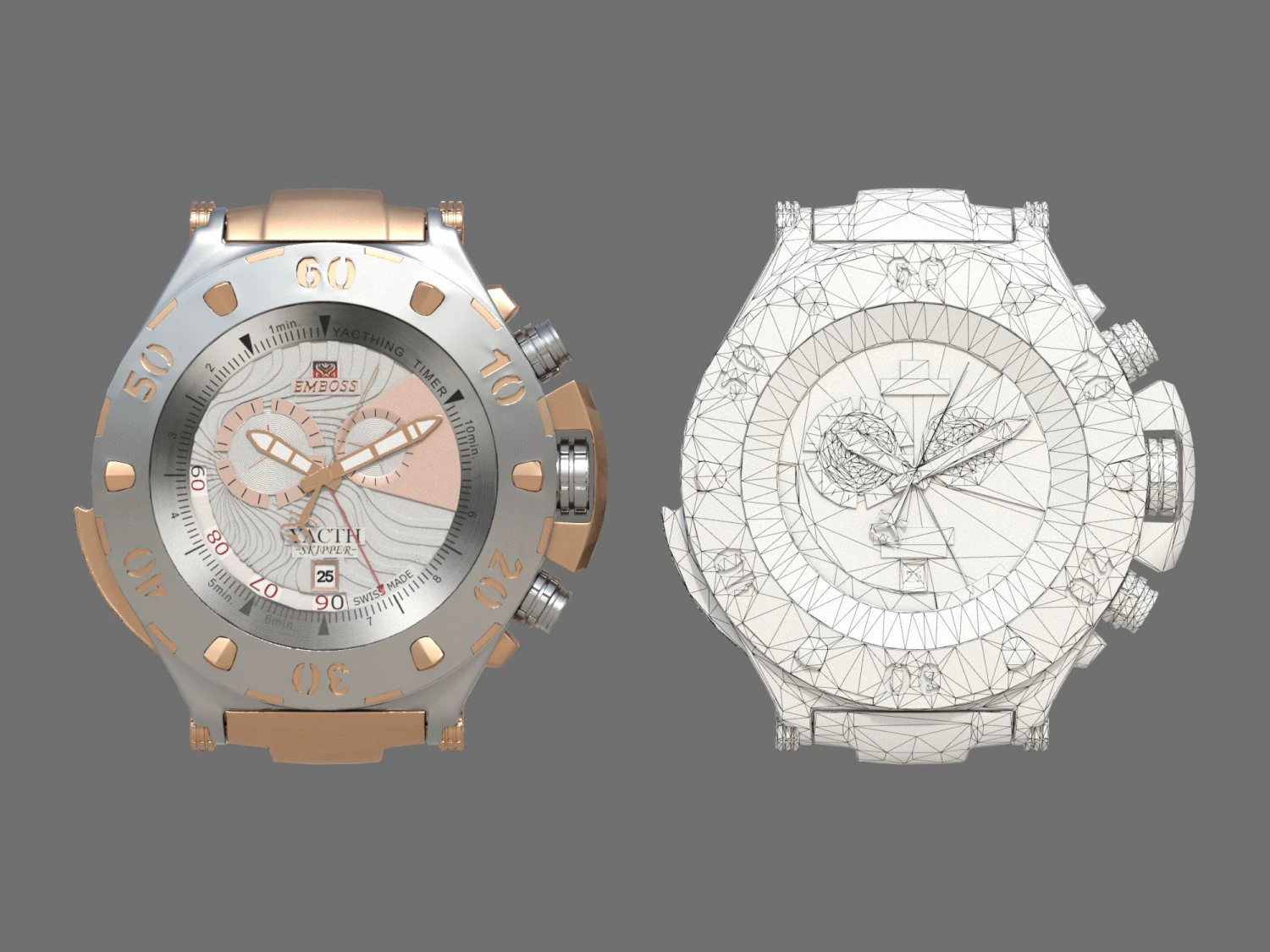 Watch mechanism 9 Low-poly 3D Model .c4d .max .obj .3ds .fbx .stl .blend 