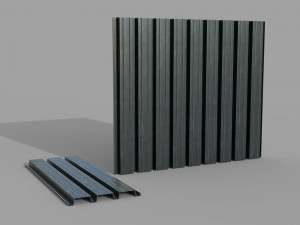 Corrugated galvanized sheets 2 3D Model