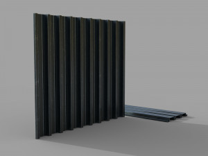 Corrugated galvanized sheets 2 3D Model