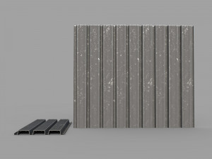 Corrugated galvanized sheets 3 3D Model
