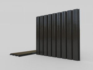 Corrugated galvanized sheets 4 3D Model