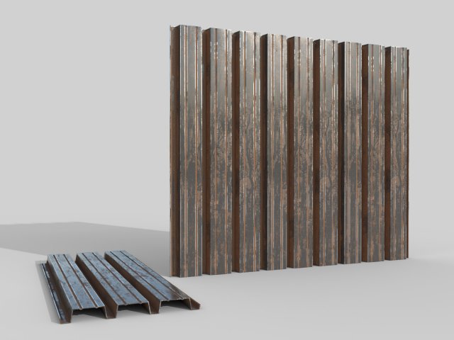 Corrugated galvanized sheets 5 Modello 3D .c4d .max .obj .3ds .fbx .stl .blend 