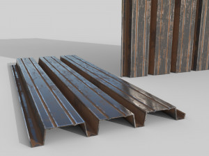 Corrugated galvanized sheets 5 Modello 3D
