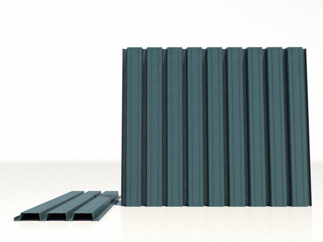 Corrugated galvanized sheets 6 low-poly 3D Model .c4d .max .obj .3ds .fbx .stl .blend 