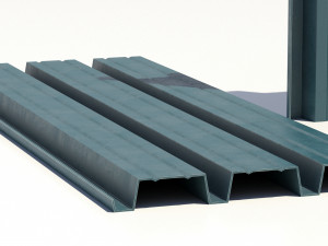 Corrugated galvanized sheets 6 low-poly 3D Model