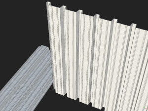 Corrugated galvanized sheets 6 low-poly 3D Model