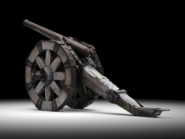Napoleonic cannon 3D Model .c4d .max .obj .3ds .fbx .lwo .lw .lws