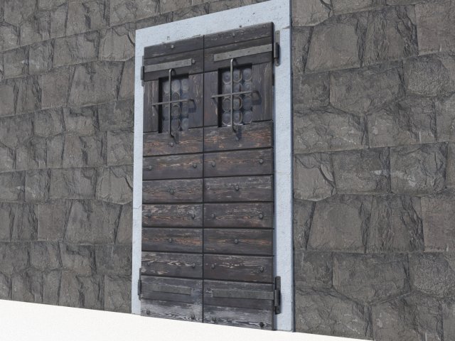 Ancient door 2 3D-Modell .c4d .max .obj .3ds .fbx .stl .blend 