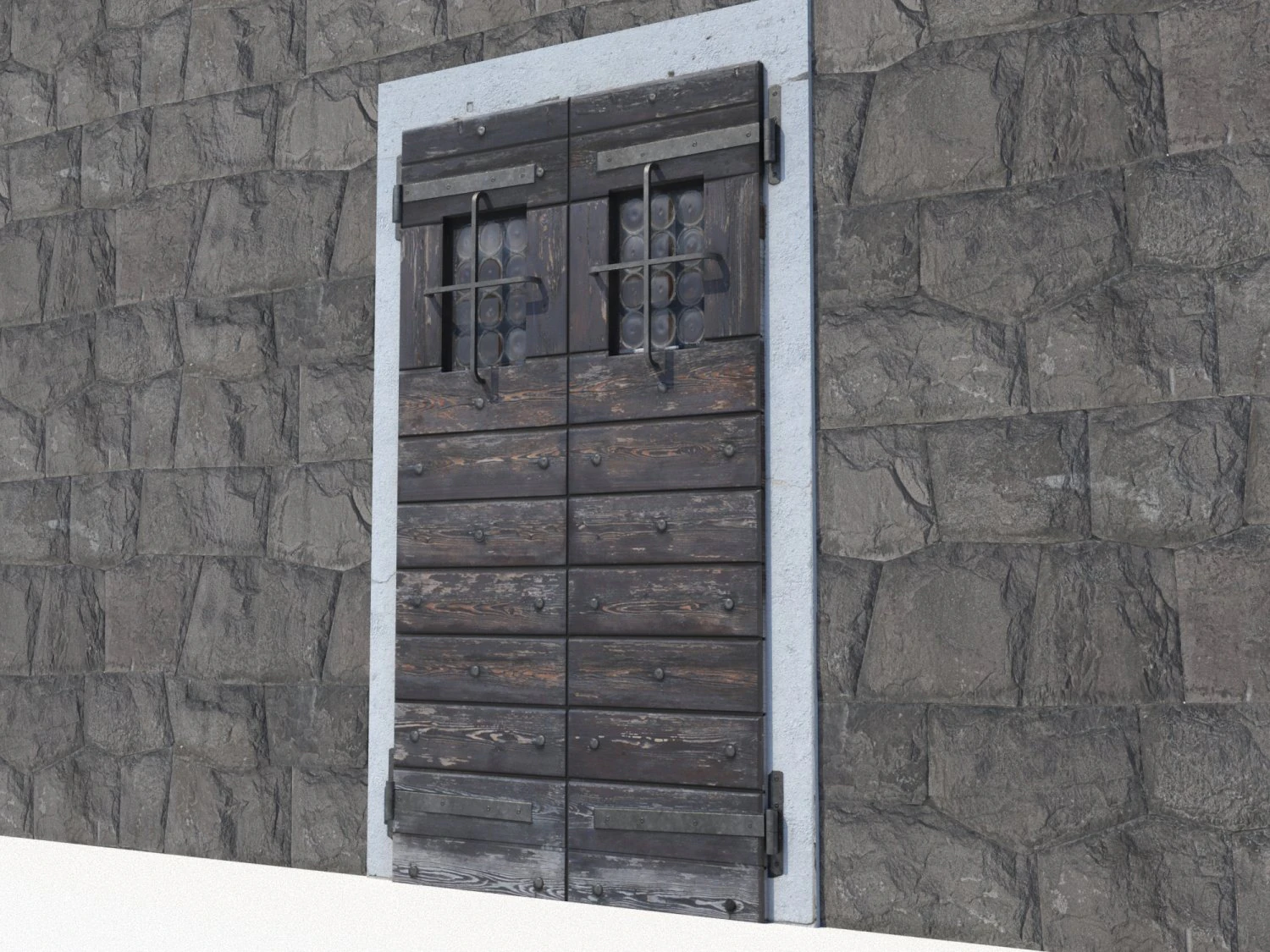 Ancient door 2 3D Model .c4d .max .obj .3ds .fbx .stl .blend 