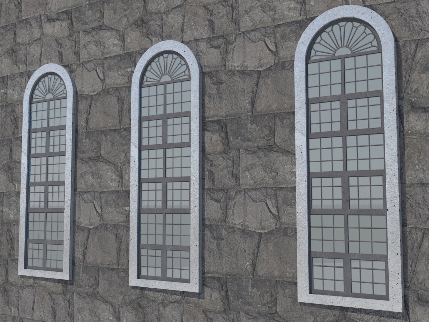 Stained leaded windows 3D Model .c4d .max .obj .3ds .fbx .stl .blend 