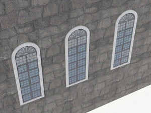 Stained leaded windows 3D Model