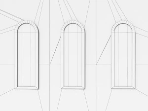Stained leaded windows 3D Model