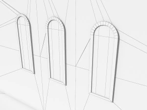Stained leaded windows 3D Model