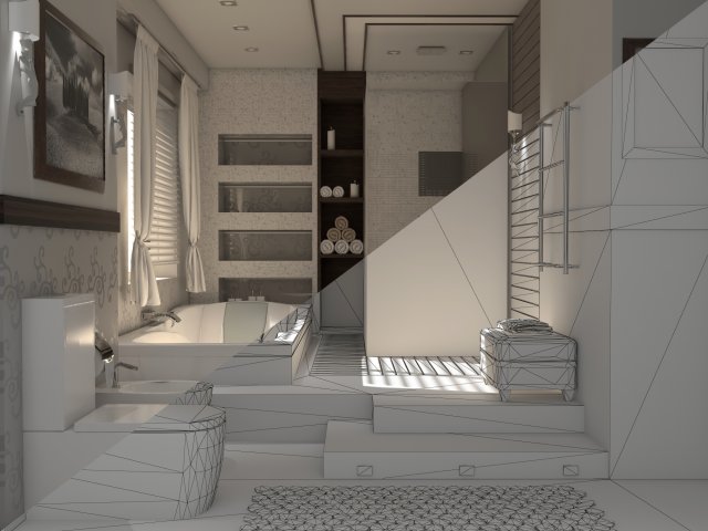 Bathroom 01 VR-ready Modèle 3D .c4d .max .obj .3ds .fbx .stl .blend 