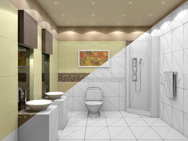 Bathroom 03 VR-ready 3Dモデル .c4d .max .obj .3ds .fbx .stl .blend 