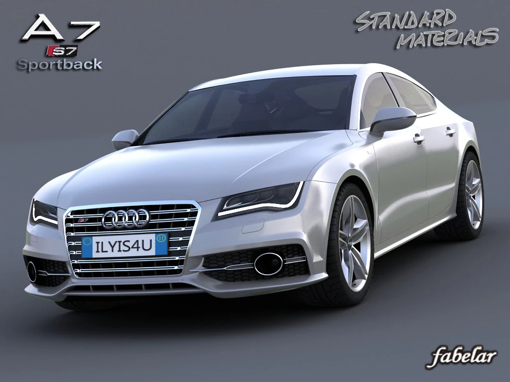 audi a7 s7 sportback 2012 3D Model .c4d .max .obj .3ds .fbx .stl .blend