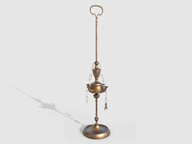 Brass oil lamp Modelo 3D .c4d .max .obj .3ds .fbx .stl .blend 