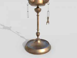 Brass oil lamp 3D Model