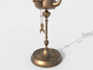 Brass oil lamp 3D Model