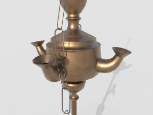 Brass oil lamp 3D Model