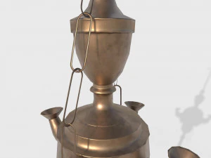 Brass oil lamp 3D Model
