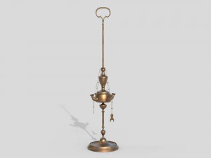 Brass oil lamp 3D Model