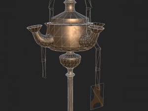 Brass oil lamp 3D Model