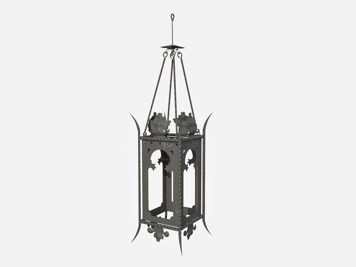 Wrought iron lantern 1 3D Model .c4d .max .obj .3ds .fbx .stl .blend 