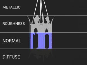 Wrought iron lantern 1 3D Model