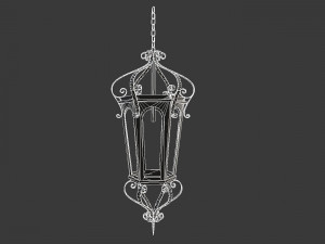 Wrought iron lantern 2 Modello 3D