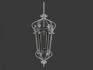 Wrought iron lantern 2 3D Model