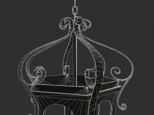 Wrought iron lantern 2 Modello 3D