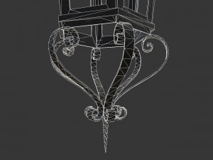 Wrought iron lantern 2 Modello 3D