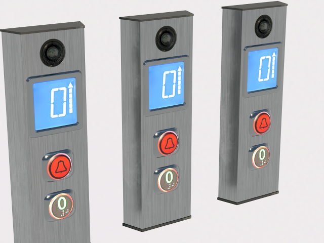 Elevator push button panel 3D 模型 .c4d .max .obj .3ds .fbx .stl .blend 