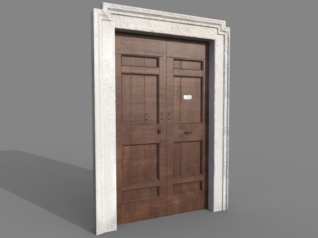 Wooden door 5 3D Model .c4d .max .obj .3ds .fbx .stl .blend 
