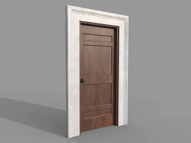 Wooden door 6 Modèle 3D .c4d .max .obj .3ds .fbx .stl .blend 