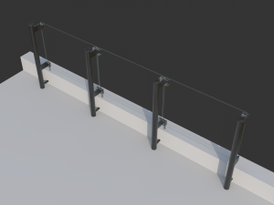 Glass railing 1 3D Model