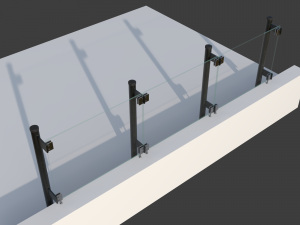 Glass railing 1 3D Model